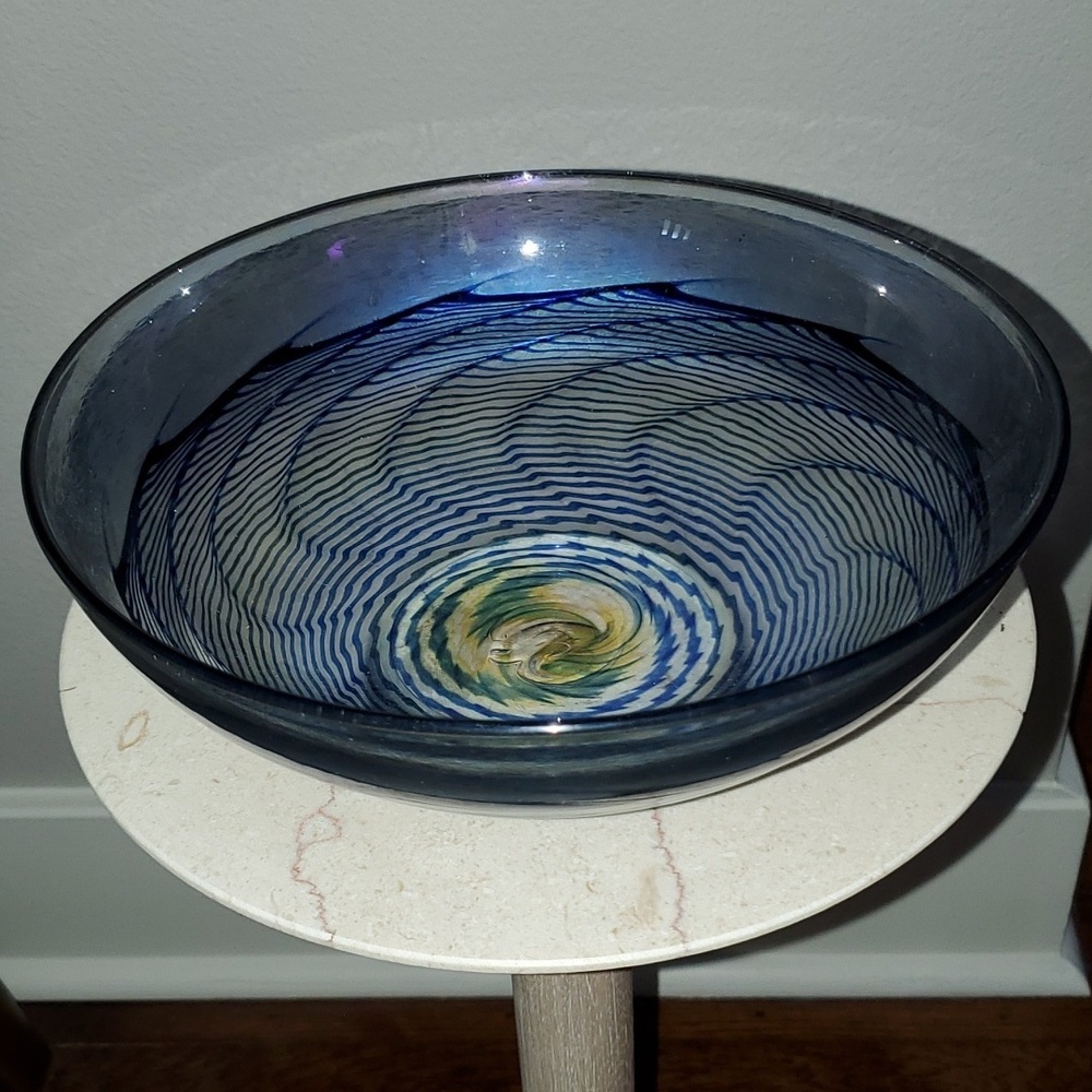 Robert Held Art Glass Centerpiece Bowl Signed - Picture 2 of 10